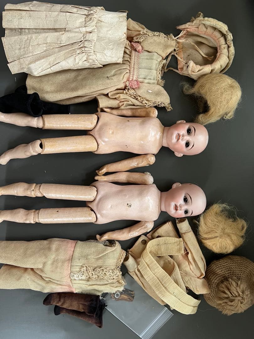 【アンティーク】ドイツ製ビスクドールアーモンドマルセル1894ペア