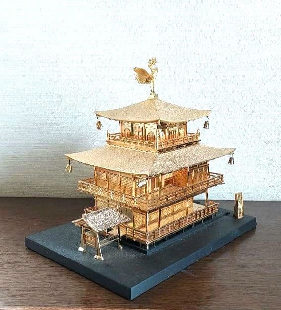 金メッキ　金閣寺　金箔　縁起物　美術置物　飾り物