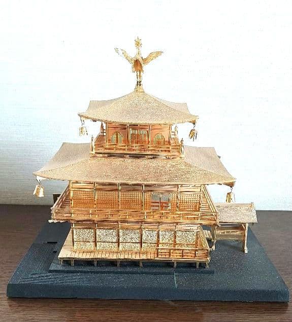 金メッキ　金閣寺　金箔　縁起物　美術置物　飾り物