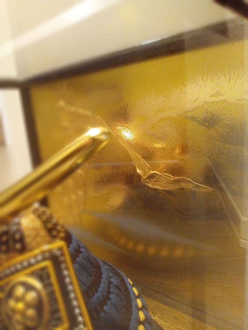 【平安水宝作】伊達政宗公　兜飾り　８号　正絹織