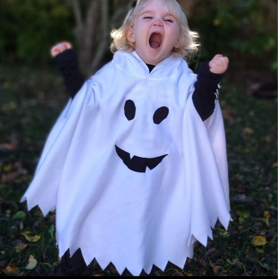 子ども フード付き おばけポンチョ ハロウィン 仮装 男の子 女の子