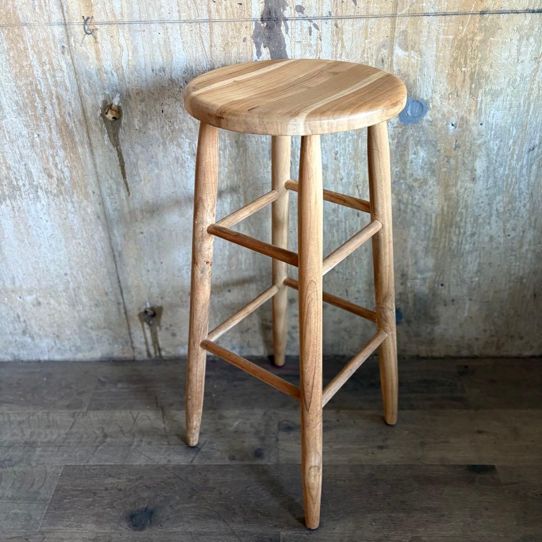 GALLUP ギャラップ　チーク ラウンドトップ スツール　30インチ　②