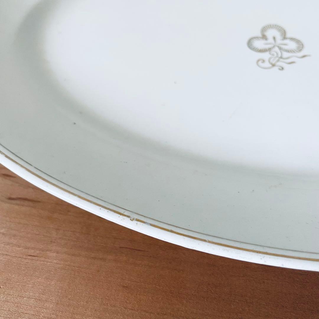 オーバルプレート ホワイト リム オーバル皿 大皿 平皿 アンティーク 陶器