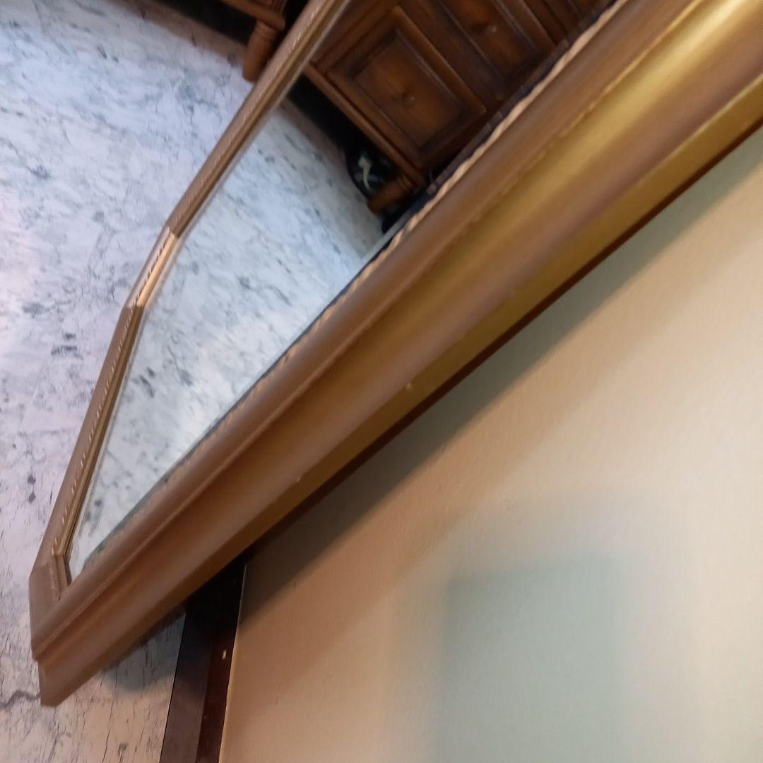 ドマン　アンティーク　ゴールド　八角　ミラー　鏡　壁掛け　縦横　兼用