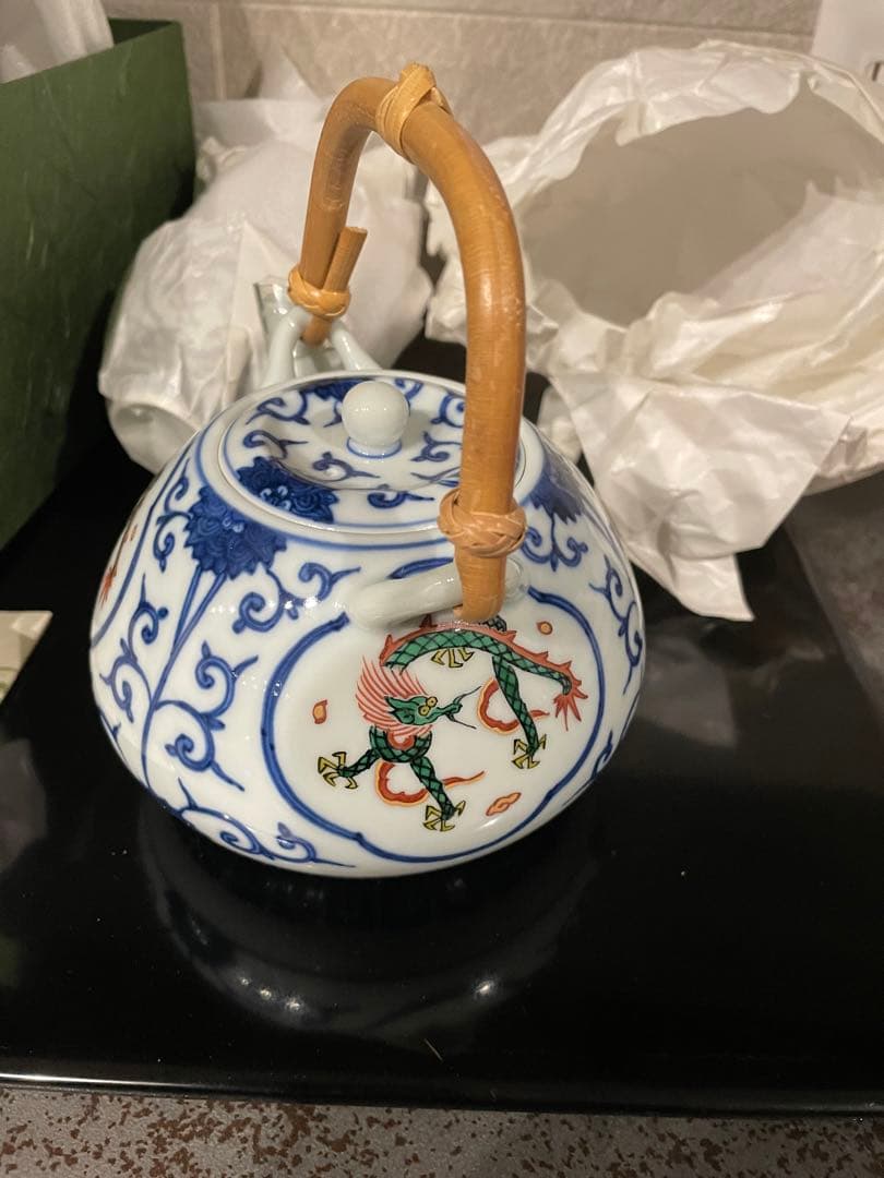 さくら　渋草焼　芳国舎　急須湯呑みセット