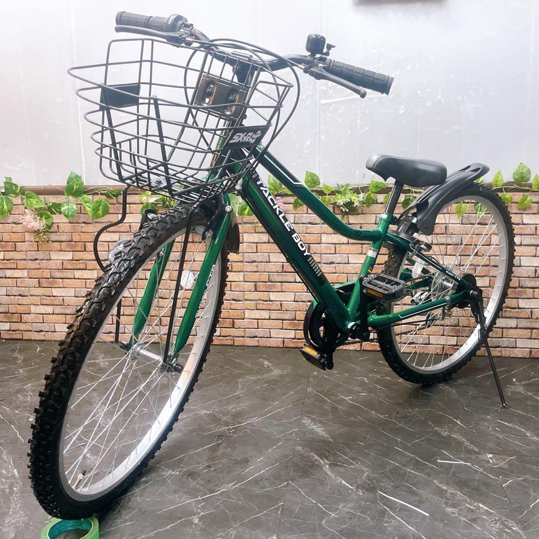 【25】子供用自転車 子供車 TACKLE BOY グリーン 26インチ