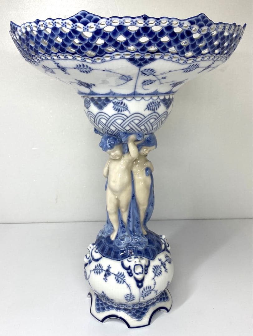 ロイヤルコペンハーゲン　フルレースコンポート　高さ39㎝ 東Y7-0123☆1F