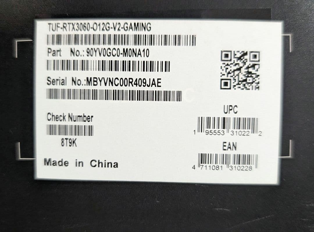 グラフィックボード・グラボ・ビデオカード ASUS TUF GAMING Geforce RTX 3060 12GB OC