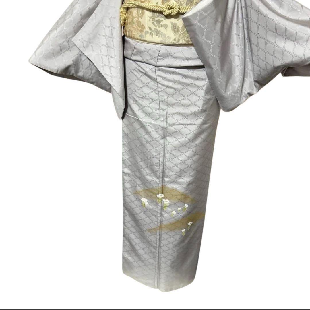 未使用近い　美品　袷　正絹　大島紬系　白山紬系　紋付　訪問着　フルセッ