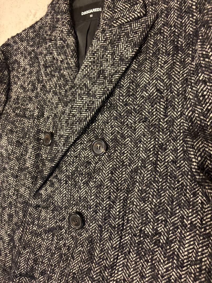 【試着のみ】DSQUARED2 メンズツイードコート　サイズ52