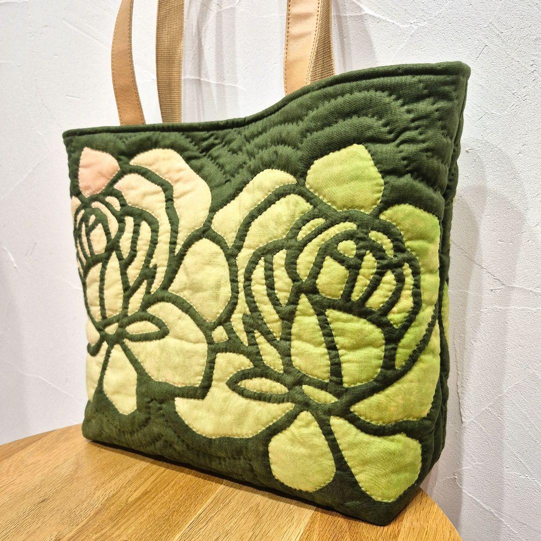 NO.218 ハワイアンキルト トートバッグ ハンドメイド ロケラニ(薔薇)♪