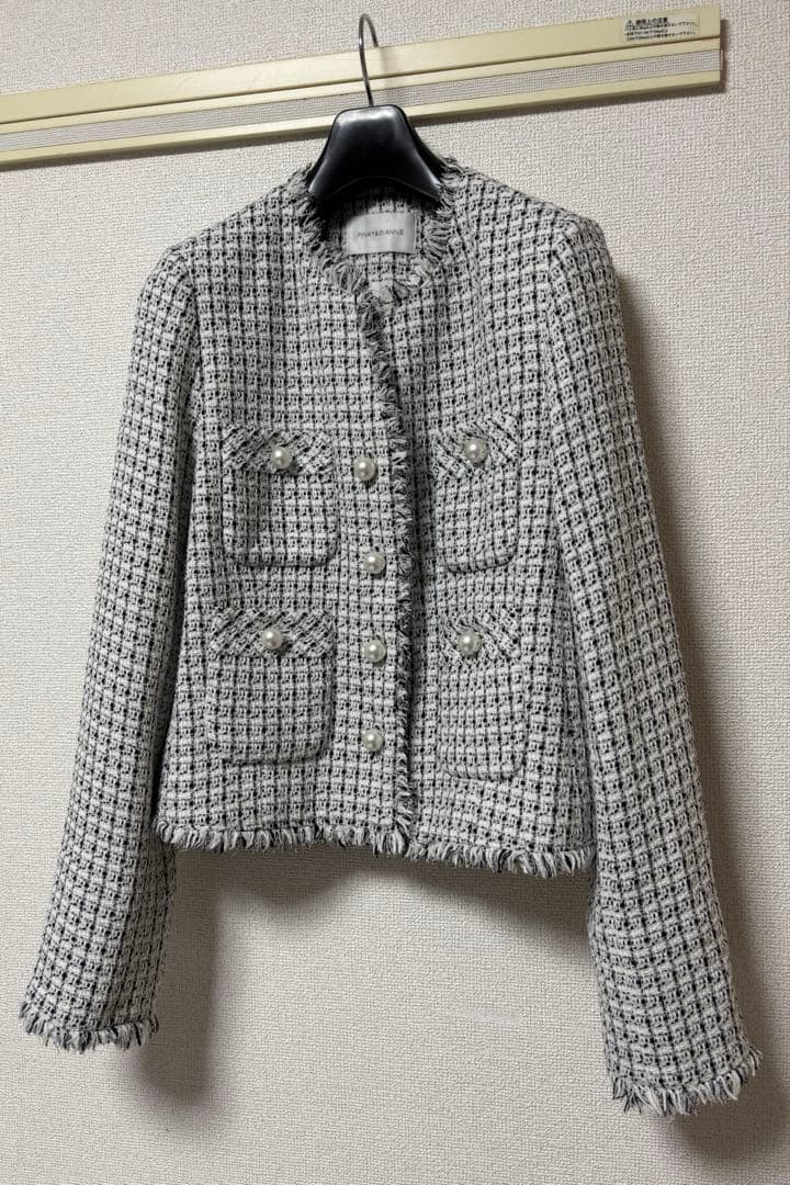 ピンキーアンドダイアン◆ツイードセットアップジャケット モノトーン 38