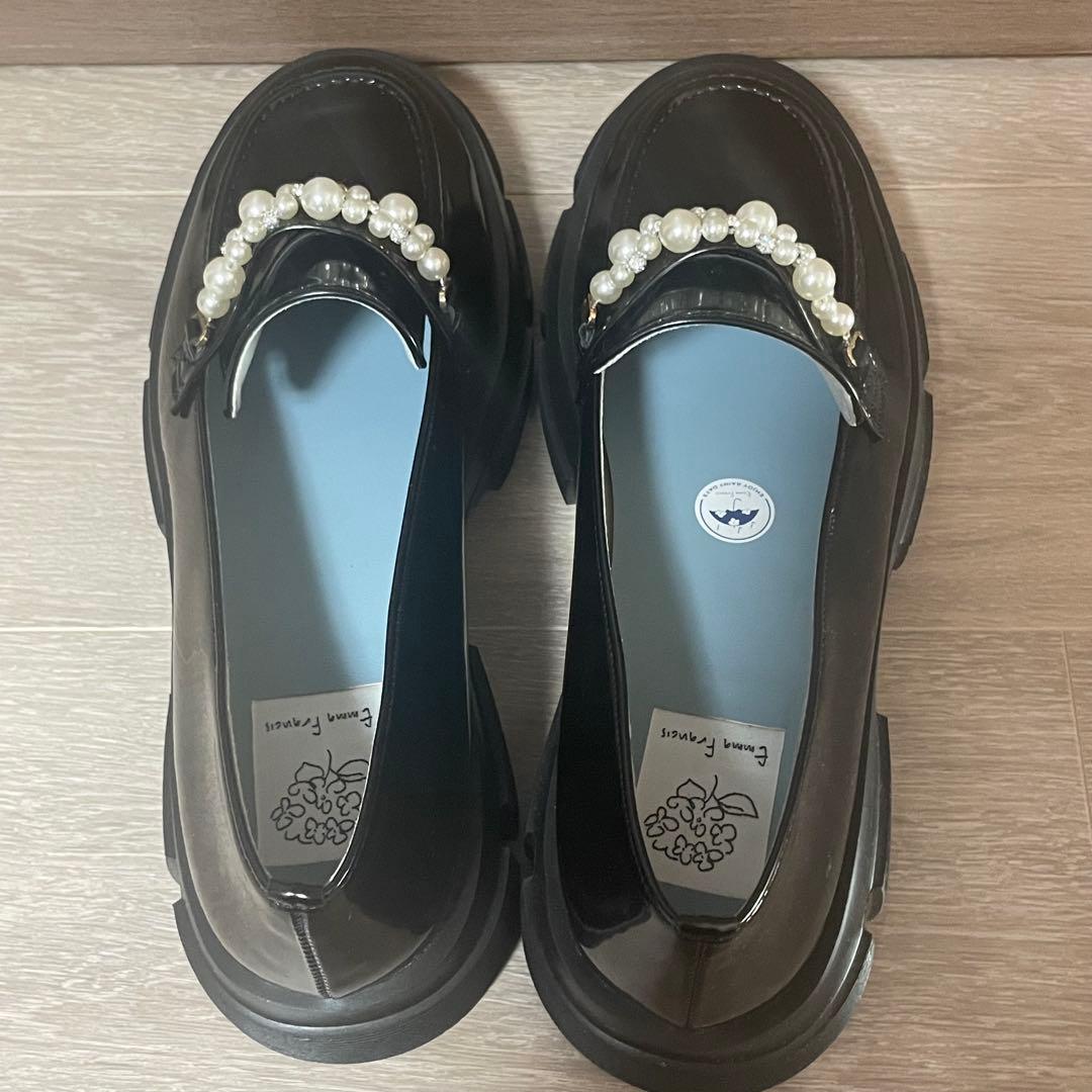 emmafrancis エマフランシス　ビジュー付ローファー トラックソール