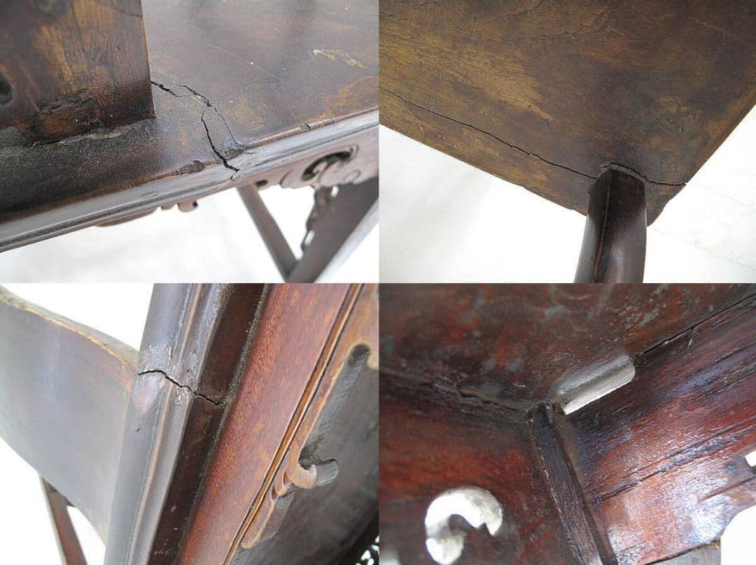 清末民初期頃 中国古典 官帽椅 人物彫刻 硬木 古家具 中国古玩　李朝家具