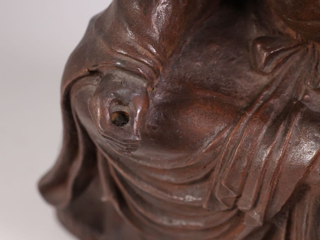 高岡銅器 堺幸山 鋳造 神農像 銅像 全高29cm 薬祖神【MA866】