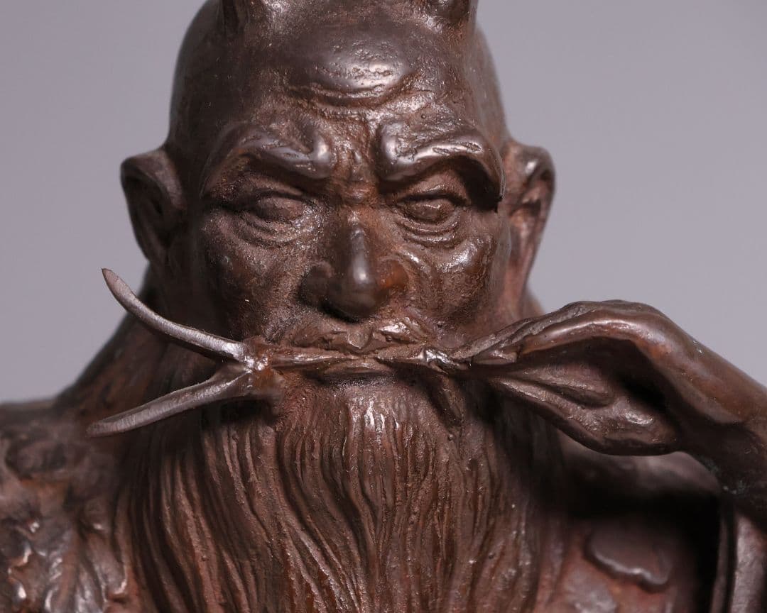 高岡銅器 堺幸山 鋳造 神農像 銅像 全高29cm 薬祖神【MA866】