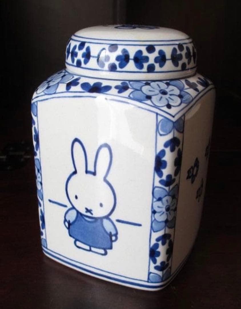 ロイヤルデルフト ミッフィー　小物入れ　キャンディポット　陶器　デルフト