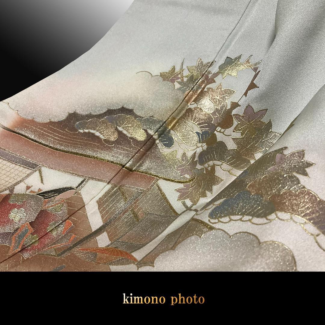【新品、未使用】正絹【極上逸品】トールサイズ【金彩手描き友禅】訪問着フルセット