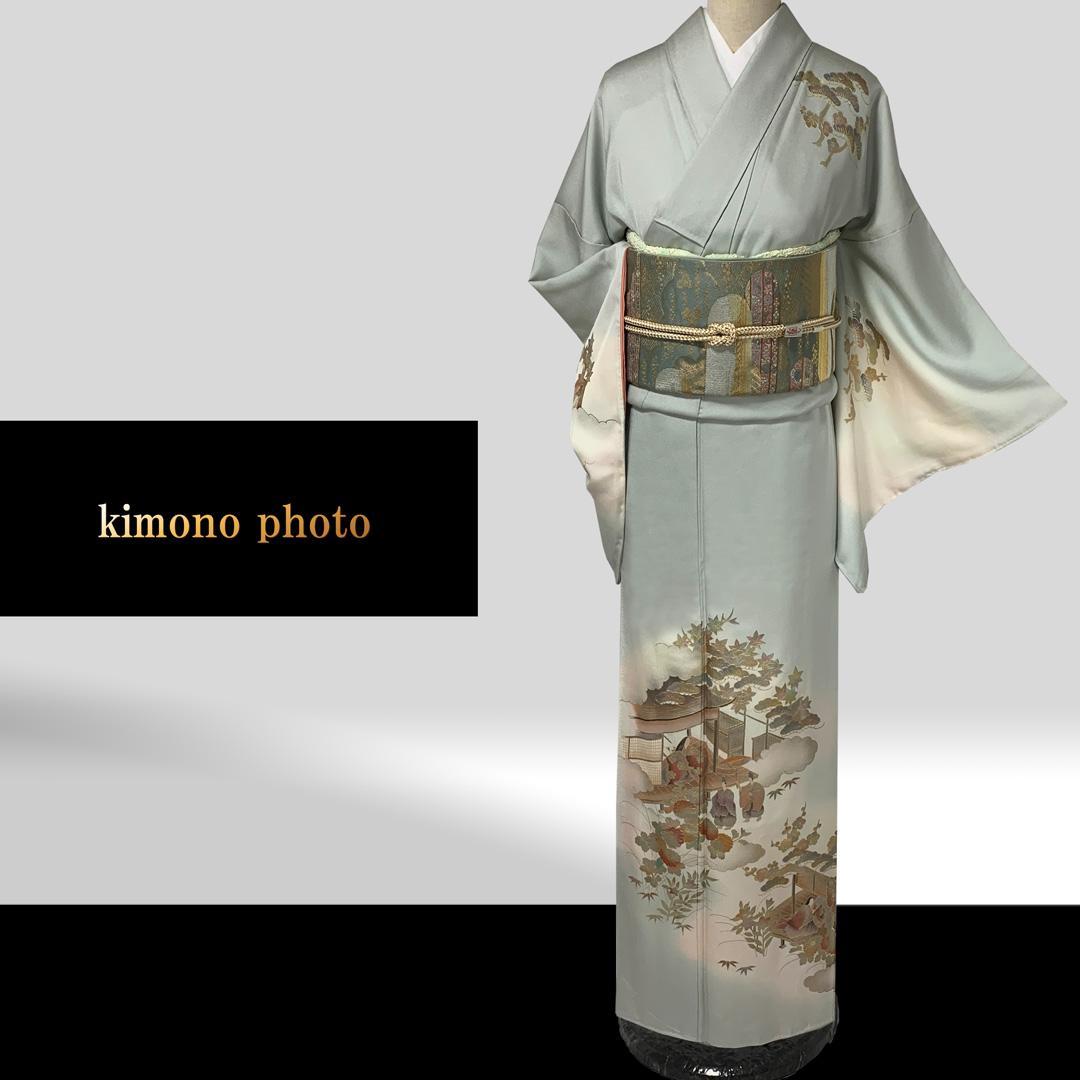 【新品、未使用】正絹【極上逸品】トールサイズ【金彩手描き友禅】訪問着フルセット