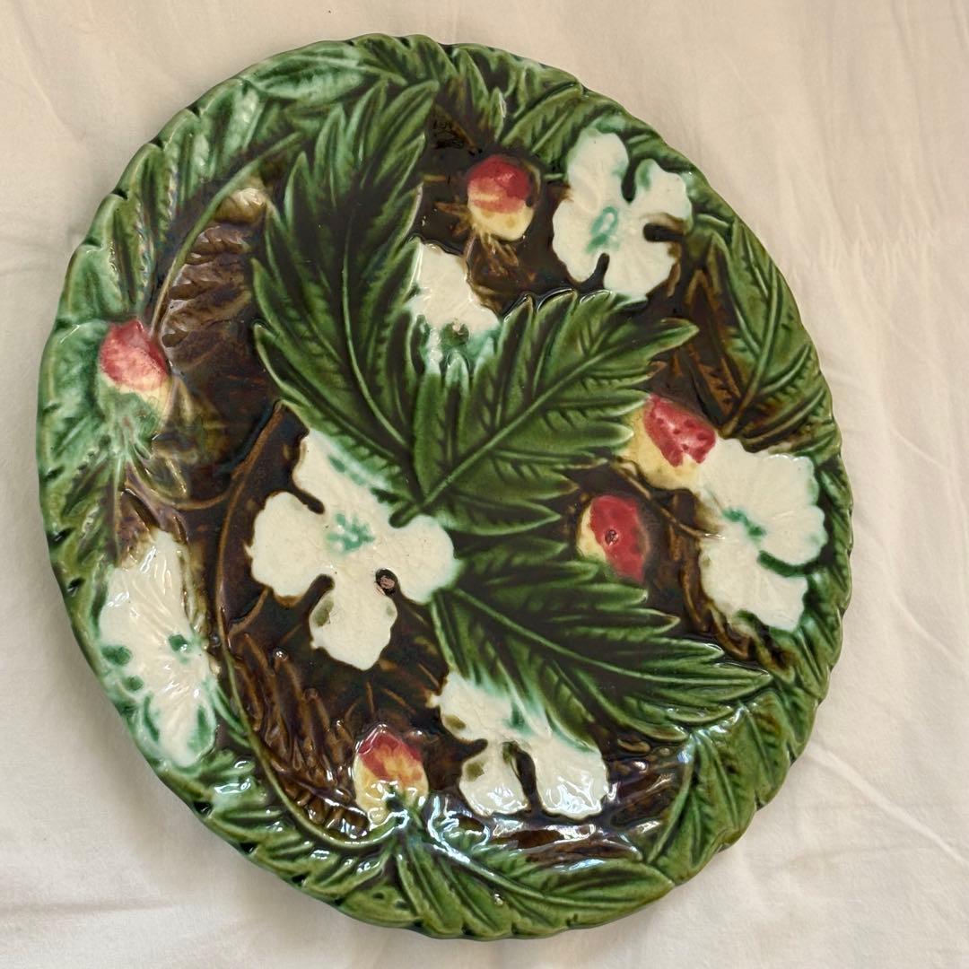 フランス アンティーク バルボティーヌ いちご柄 プレート