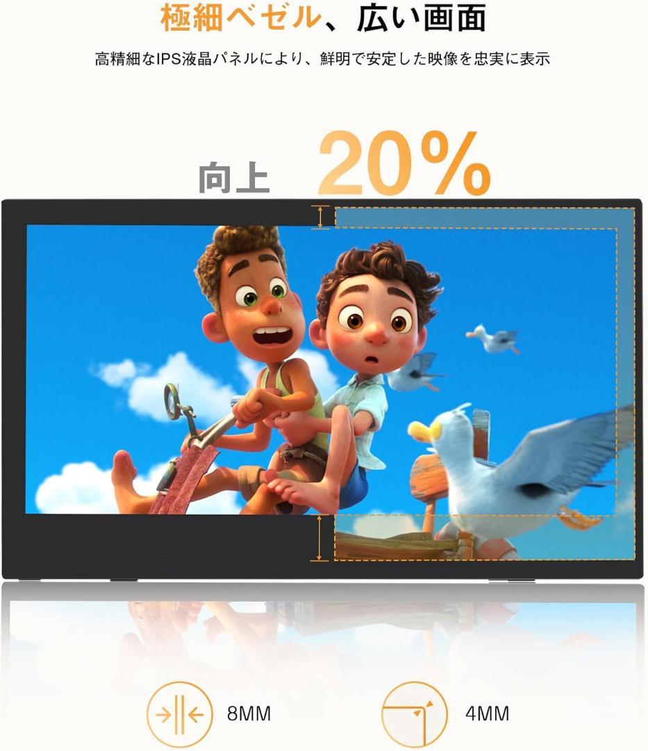 モバイルモニター 15.6インチ UPERFECT モバイルディスプレイ 自立型