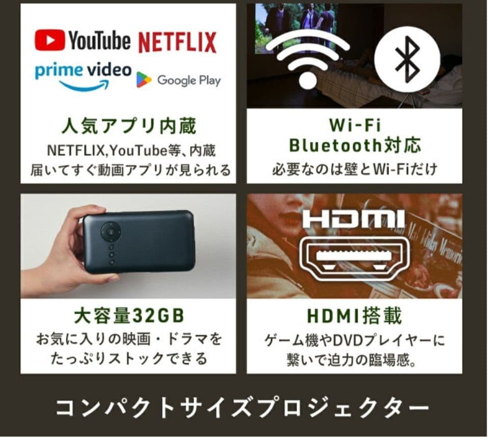 (値下げ可)KABENI モバイルプロジェクター 家庭用 小型 ミニプロジェクタ