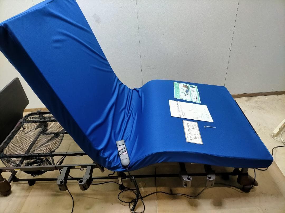 収納式電動ベッド・2モーター★YMD-B02★ブルー 75001-1-015