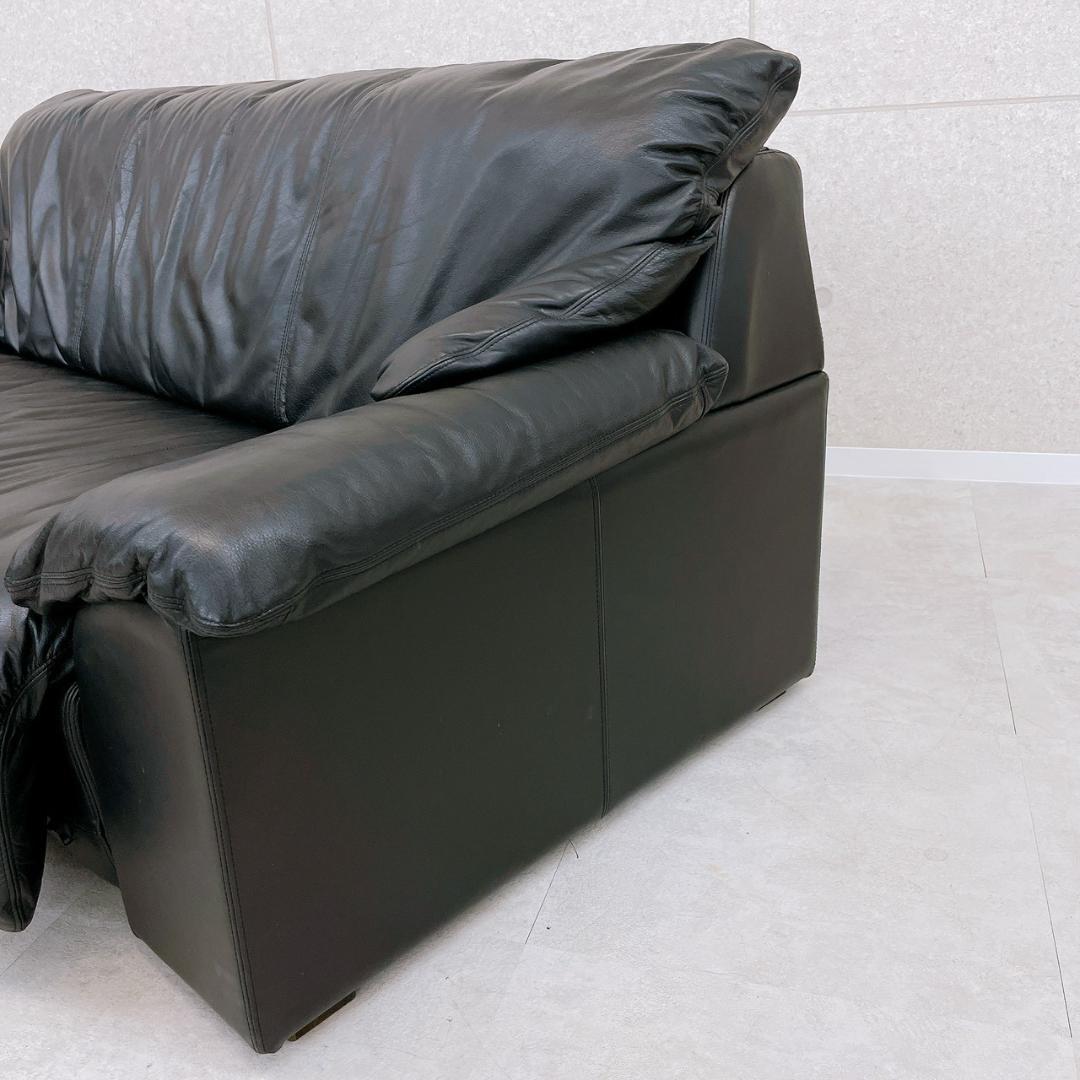 マルニ木工 maruni 本革 2人掛けソファ ブラック