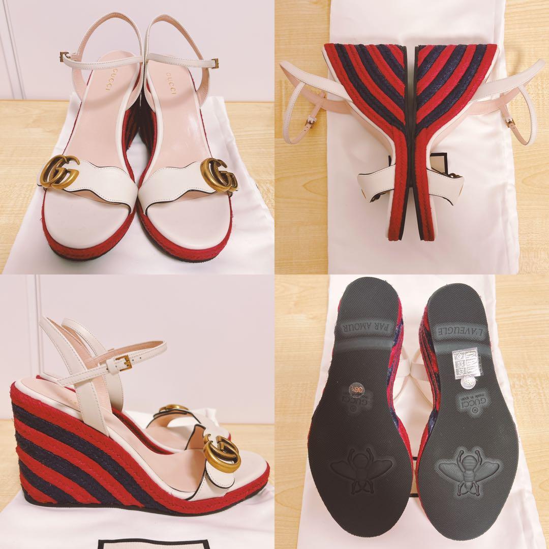 GUCCI ウェッジヒール サンダル White