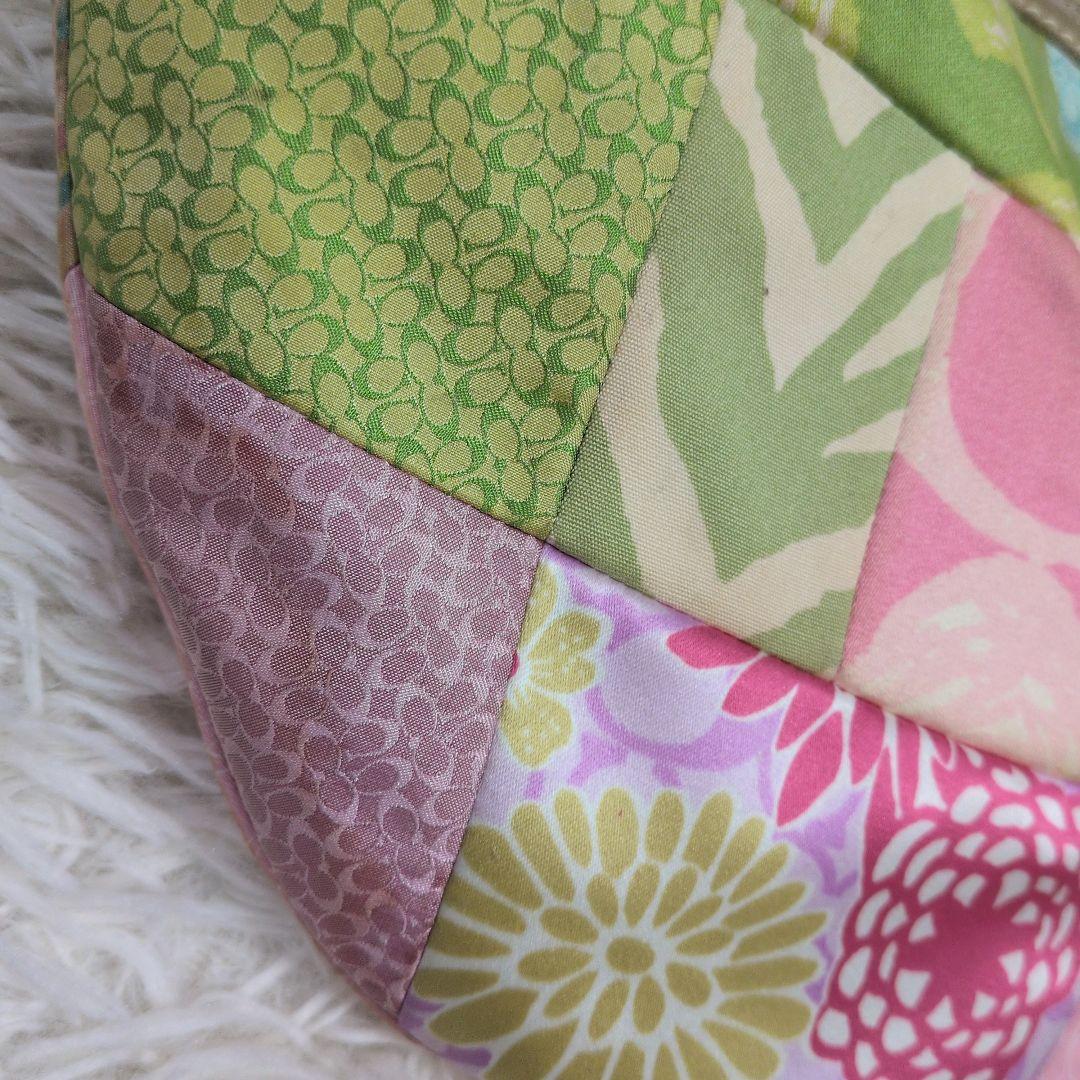 希少　coach パッチワーク　ホーボー　ワンショルダーバッグ　マルチカラー