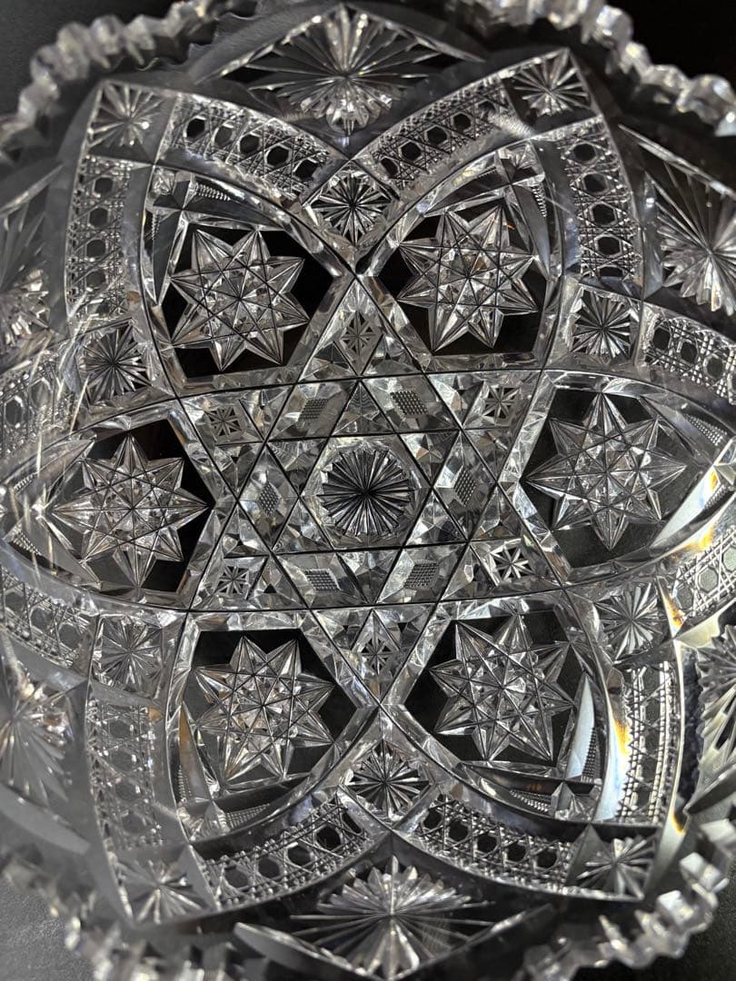 作者不詳クリスタルガラスギヤマン細密文様鉢