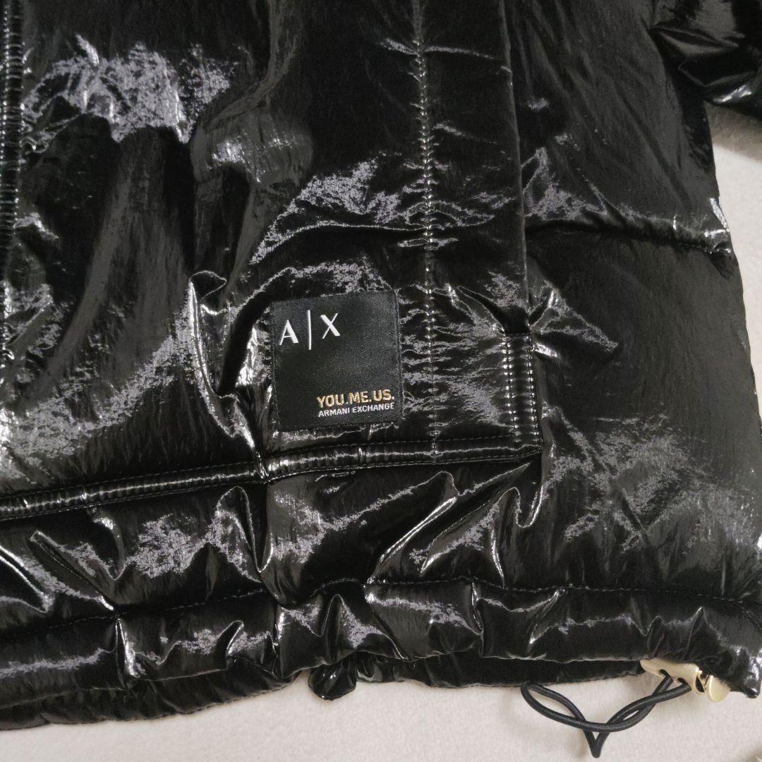 未使用★A|X★ARMANI EXCHANGE★エナメルブラックダウンジャケット