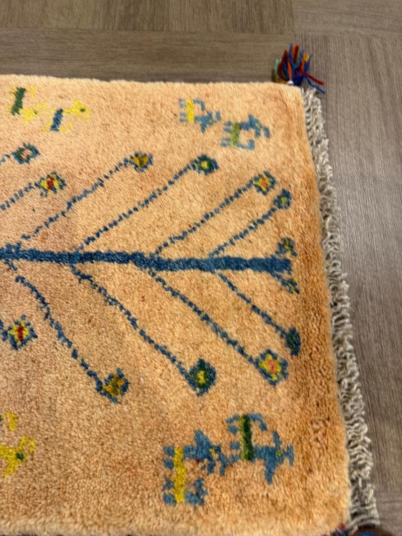 ギャッベ 58x43cm ペルシャ絨毯 手織り ギャベ 玄関マットラグ 絨毯