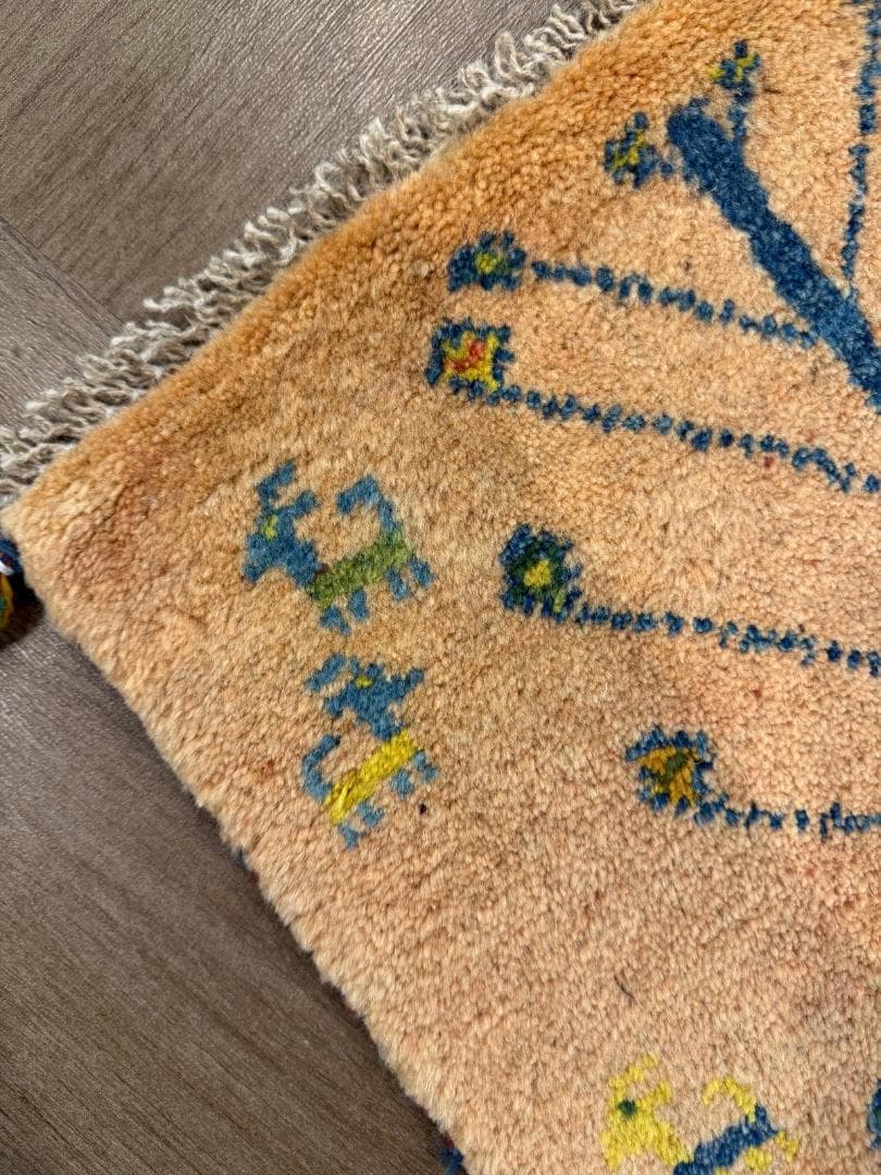 ギャッベ 58x43cm ペルシャ絨毯 手織り ギャベ 玄関マットラグ 絨毯