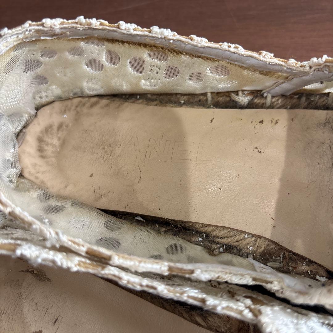 CHANNEL シャネル レース エスパドリーユ サンダル 36