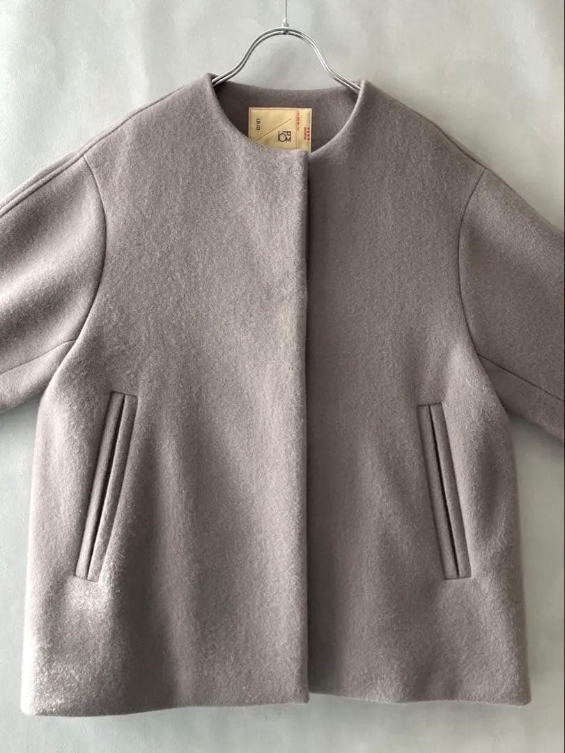 美品✨ナノユニバース　23AW ハミルトンウール　ノーカラーショートコート　S