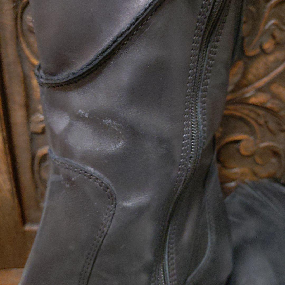 専用　Clarks　ブラックレザー ロングブーツ フラワー　刺繍