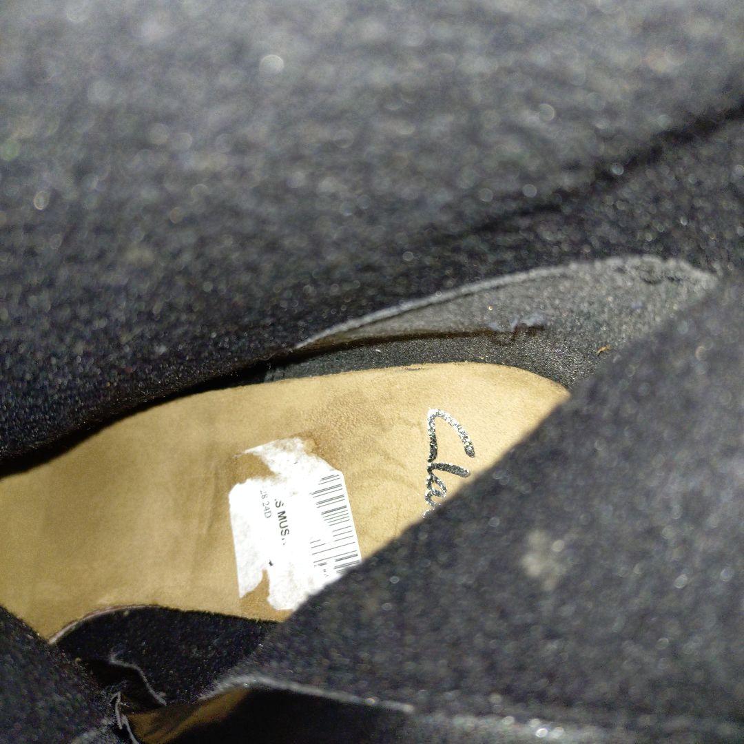 専用　Clarks　ブラックレザー ロングブーツ フラワー　刺繍