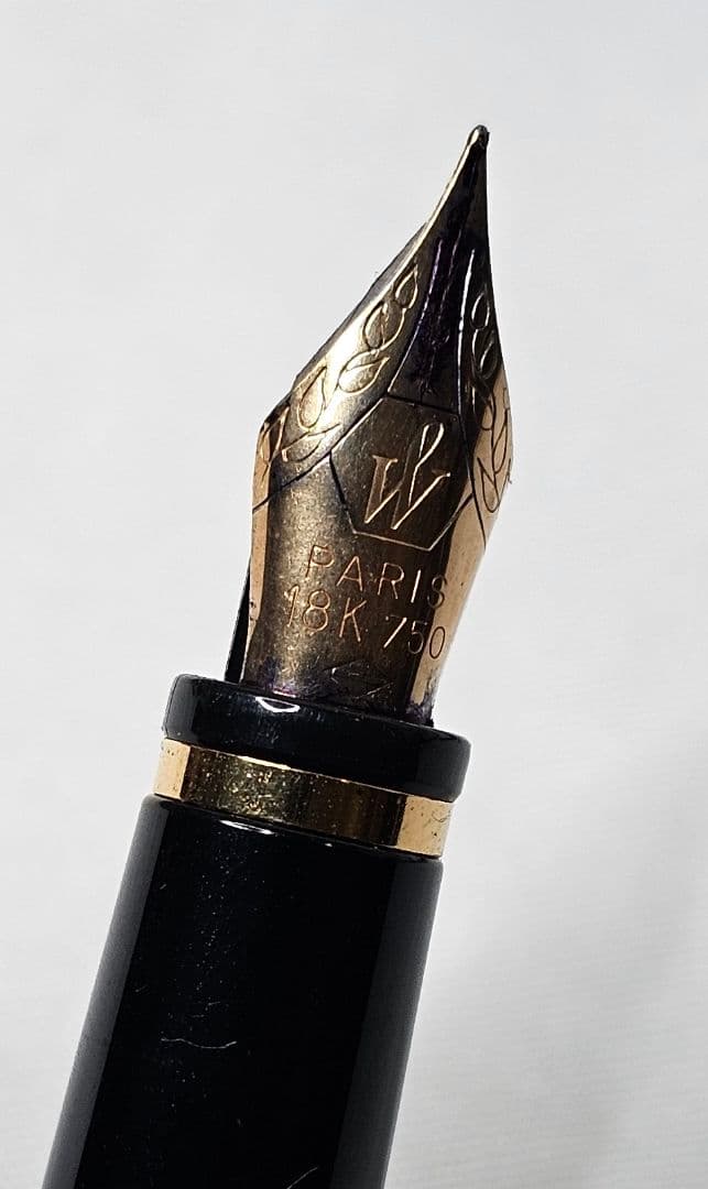 【希少】WATERMAN ウォーターマン 万年筆 ブルー ゴールド18k 750
