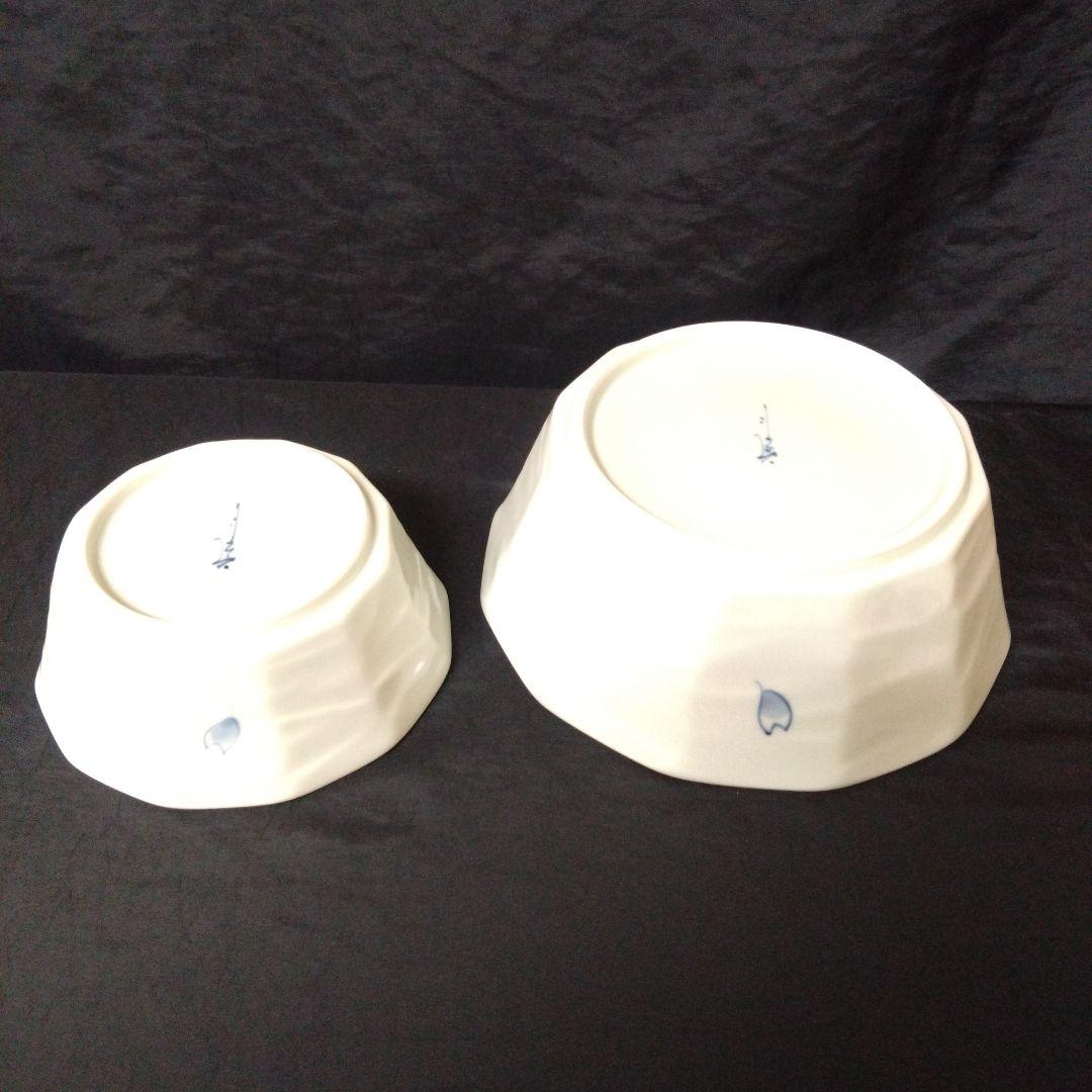 未使用 有田焼 そうた窯 染付 遊桜 鉢　お祝い