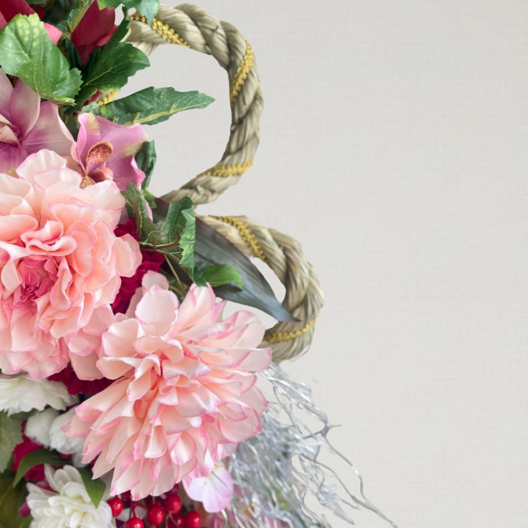 【特大100cm】新年を寿ぐ 豪華絢爛しめ縄リース・しめ飾り 商業用しめ縄