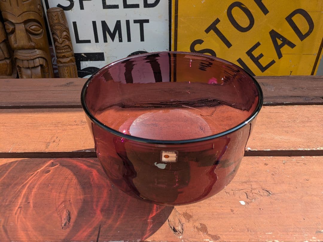 希少なヴィンテージ BLENKO ブレンコガラス　USA製　希少なアメジスト色