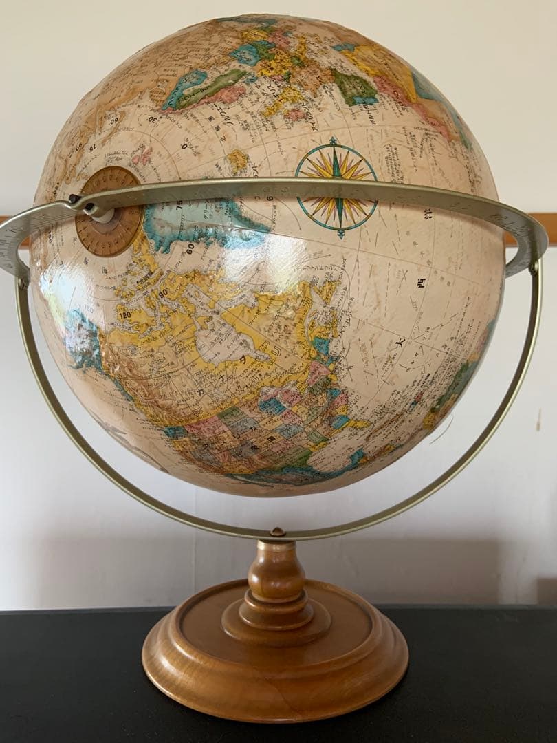 Replogle 地球儀 1970〜80年代製 アメリカ製 日本語表記 木製台座