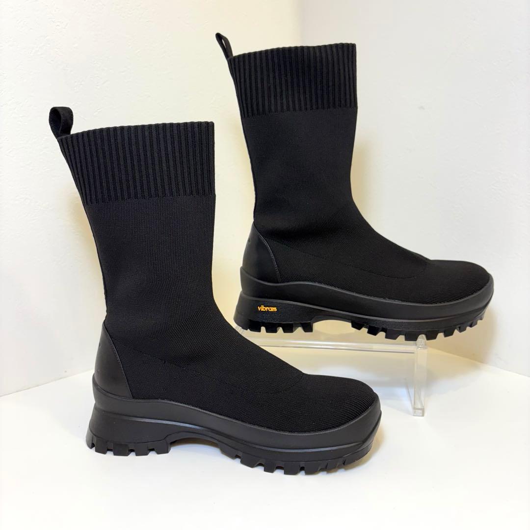 (極美品)フライアイディー ニットショートブーツ24.5cm