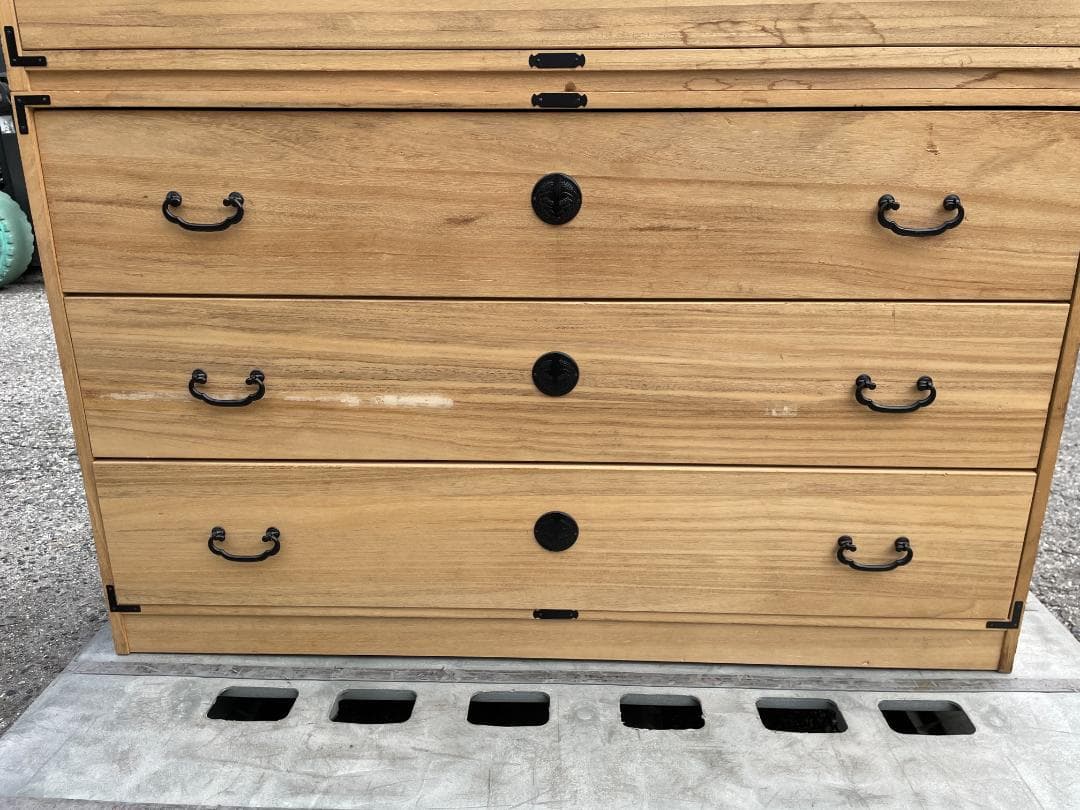 ★ 古家具 高級桐衣装箪笥 H114xW94.5xD44 桐 たんす タンス