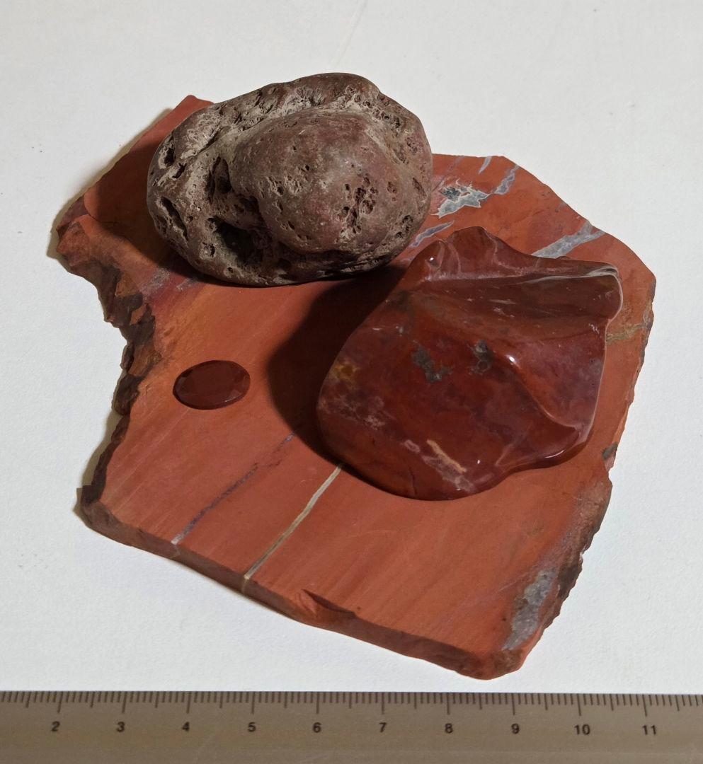 ジャスパー　ルース　磨き石　スライス　原石　４点セット　373g