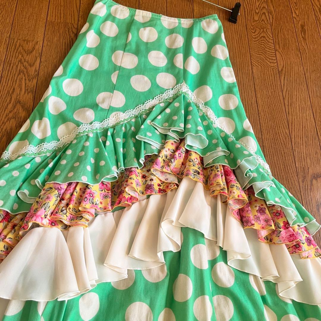 タグ付き　未使用　Mariquita フラメンコ　一点物　ファルダ　水玉