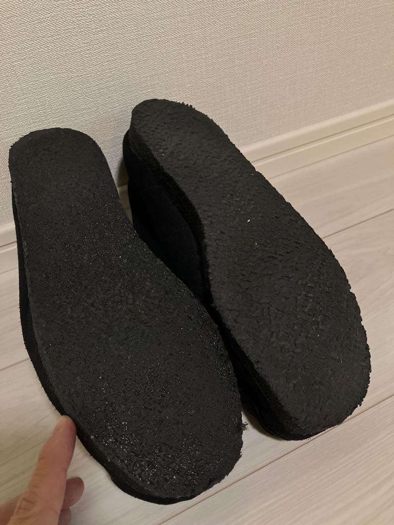 クラークス　Clarks ワラビー　黒　ソール交換済　26.5