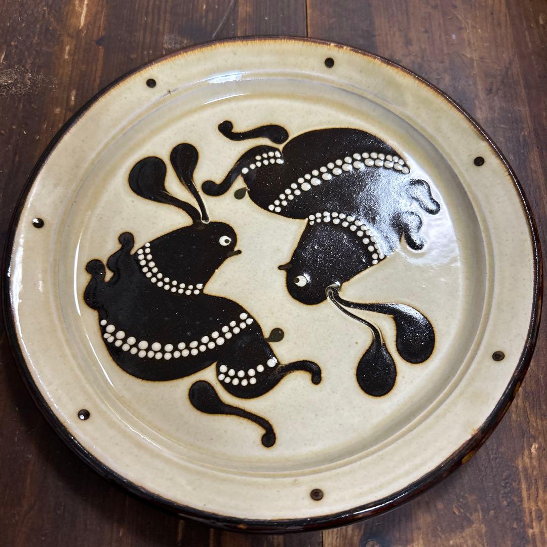 作家　陶芸作家　スリップウエア　うさぎ　7寸皿　船木研児好きな方
