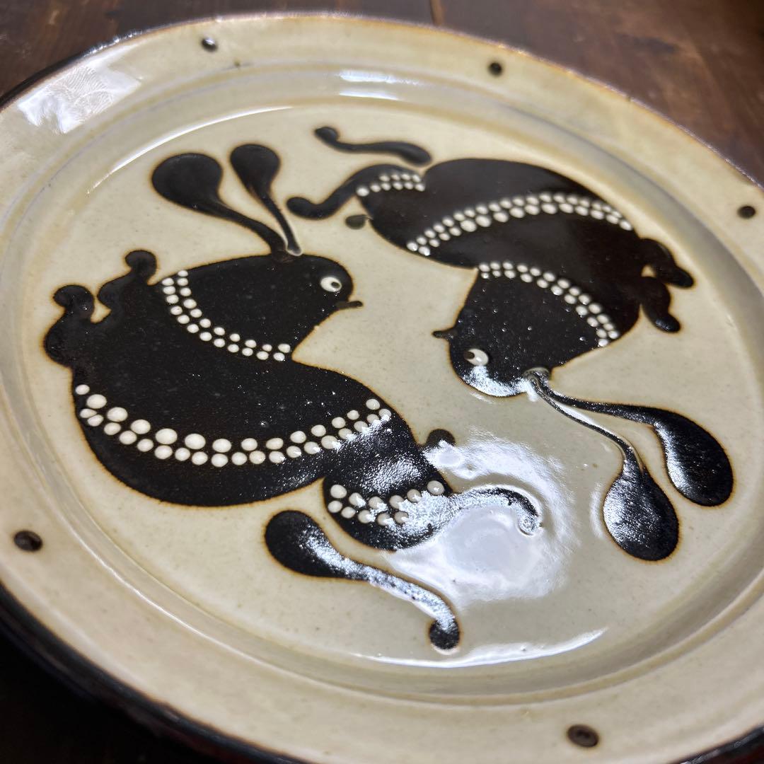 作家　陶芸作家　スリップウエア　うさぎ　7寸皿　船木研児好きな方